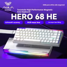 New AULA HERO 68HE Pro Ultra Gaming Magnetic Keyboard Wired RGB Hot Swap Esports Mechanical Keyboard Custom Computer Accessories