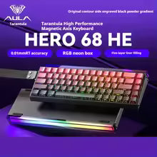 New AULA HERO 68HE Pro Ultra Gaming Magnetic Keyboard Wired RGB Hot Swap Esports Mechanical Keyboard Custom Computer Accessories