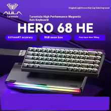 New AULA HERO 68HE Pro Ultra Gaming Magnetic Keyboard Wired RGB Hot Swap Esports Mechanical Keyboard Custom Computer Accessories