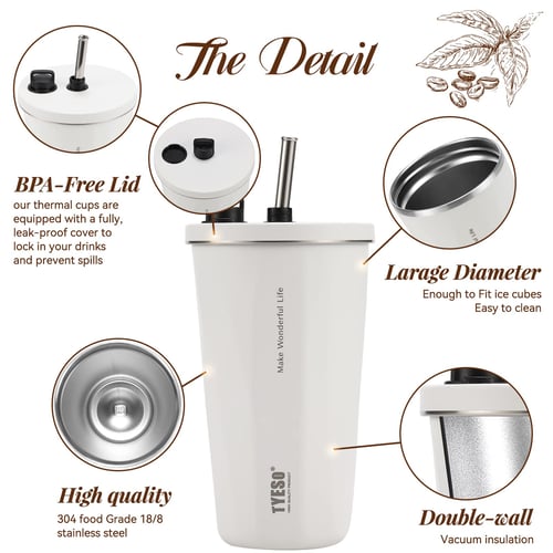 20oz/600ml Stainless Steel Iced Coffee Cup