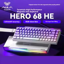 New AULA HERO 68HE Pro Ultra Gaming Magnetic Keyboard Wired RGB Hot Swap Esports Mechanical Keyboard Custom Computer Accessories