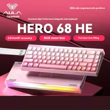 New AULA HERO 68HE Pro Ultra Gaming Magnetic Keyboard Wired RGB Hot Swap Esports Mechanical Keyboard Custom Computer Accessories