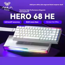 New AULA HERO 68HE Pro Ultra Gaming Magnetic Keyboard Wired RGB Hot Swap Esports Mechanical Keyboard Custom Computer Accessories